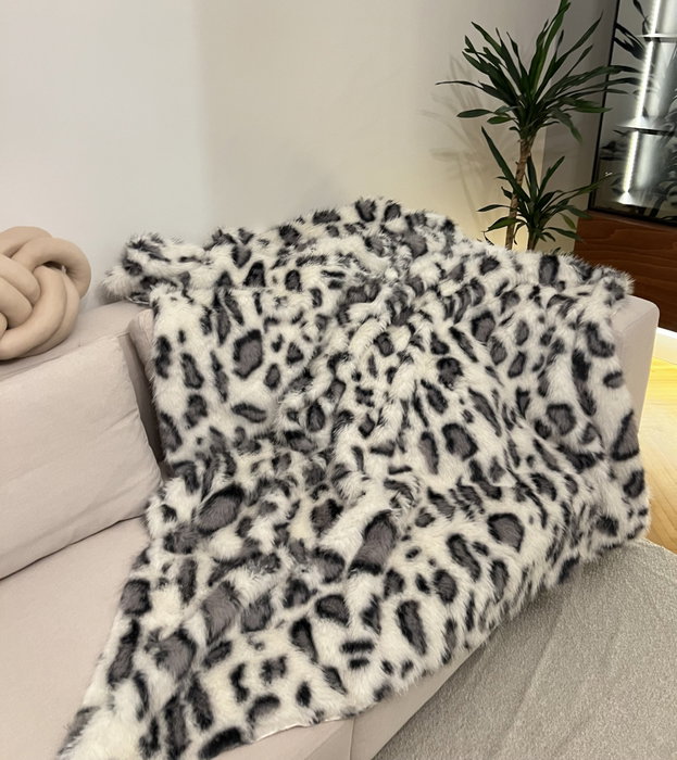 Aberto Design Funda para Sofá Leopar Gris y Negro 200 x 75 cm